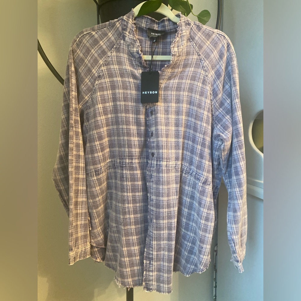 Heyson Women's Size M- Mixed Plaid Tunic with Pockets NWT